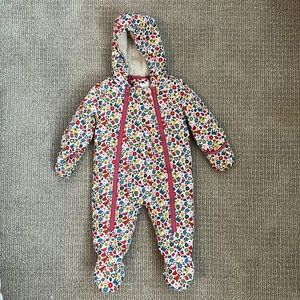 Mini Boden Snowsuit 6-12 Months Girls Floral Toy Print